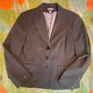 Worthington Works Stretch Separates Womens Black Blazer Jacket Size 12 Polyester